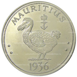 Монета Монетовидный жетон 1 крона 1936 года Маврикий (паттерн Эдварда VIII)