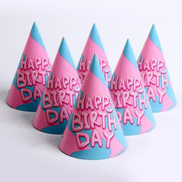 Цена за 2 шт. Колпак бумажный Happy Birthday, (набор 6 шт)