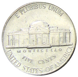 Монета 5 центов 1994 года D США