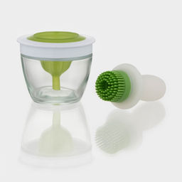 Ёмкость для масла, d=10 см, с кисточкой, стекло, белая - Simaland фото 2