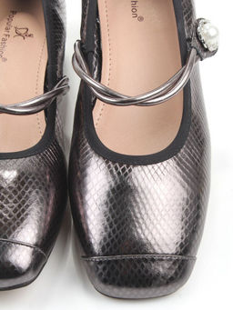 06-B69A-121Y SILVER/BLACK Туфли женские (натуральная кожа)