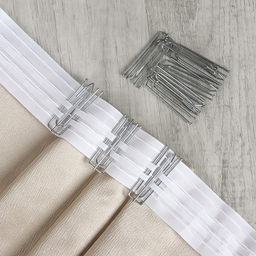 Цена за 2 шт. Крючок для штор, 70×25 мм, 10 шт., цвет серебряный