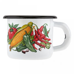 Кружка эмалированная "Кукуруза" 250мл, д7см, h7см, белый (Россия)