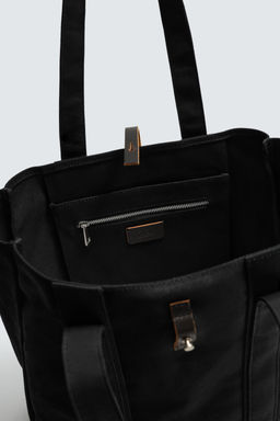 BOLSO SHOPPER TEJIDO / Negro - Zara фото 4