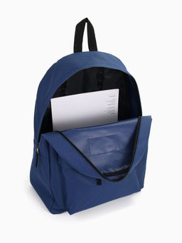 Рюкзак школьный на молнии, с карманом, однотонный, размер 30×14×41 см, синий