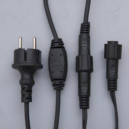 Гирлянда «Бахрома» 3×0.6 м, IP44, УМС, тёмная нить, 160 LED, свечение жёлтое, 220 В