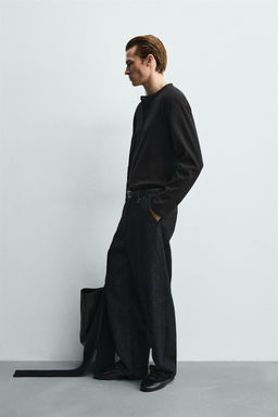 RIBBED HENLEY T-SHIRT