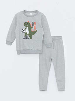 Bisiklet Yaka Erkek ?ocuk Sweatshirt ve E?ofman Alt 2li