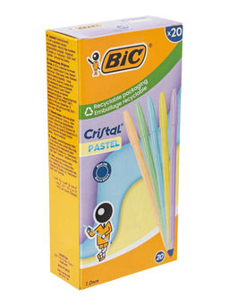 Цена за 20 шт. Ручка шариковая BIC Cristal «Пастель», 1.0 мм, синяя
