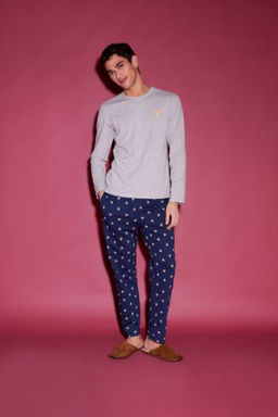 Pijama Tak?m? Uzun Kollu Pijama Ustu Esnek Belli Uzun Pijama Alt?