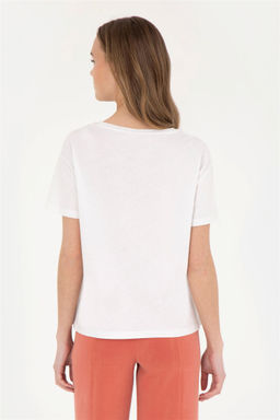 Женская футболка цвета экрю - U.s. polo assn фото 5