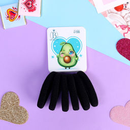 Цена за 6 шт. Резинки для волос «Авокадо лав», набор 6 шт., очки, 4 см, чёрные