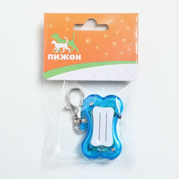 Маячок-адресник Косточка с наклейкой под записку 3 режима свечения голубой - Пижон фото 5