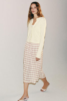 FALDA MIDI CUADROS ZW COLLECTION / Multicolor
