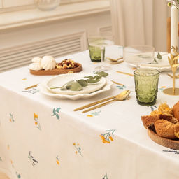 Скатерть Этель. Полевые цветочки, 146?2202 см, рогожка 176 г/м?, 100% хлопок