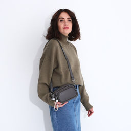 Сумка кросс-боди на молнии, цвет серый - Simaland фото 8