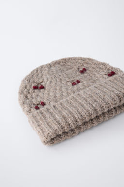 KNIT HAT WITH CHERRY EMBROIDERY - Zara фото 2