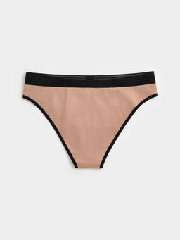 CONTE Poetic LB 1528 Трусы бикини из хлопка с ажурной тесьмой coffee-black - Conte elegant фото 4