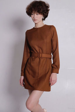 11388 Мини-платье светло-коричневое (остаток: 40, 42, 44, 46)