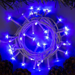 Гирлянда Нить 5 м, IP20, белая нить, 50 LED, 8 режимов, 220 В, свечение синее