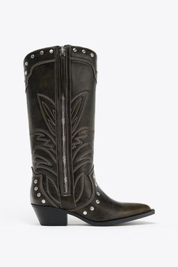 COWBOY STUDDED BOOTS - Zara фото 10
