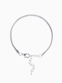 Браслет для шармов «Карабин», основа, цвет серебро, 20 см