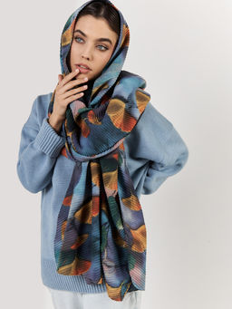 Большой, мягкий, тонкий и очень нежный двусторонний палантин с рисунком. - Tantino фото 4