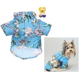 Рубашка для собак и кошек малых и средних пород "СТИЛЬНЫЙ БРО", принт пальмы, размер L