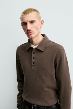 BRUSHED TEXTURED POLO SHIRT ORIGINS - Zara фото 13