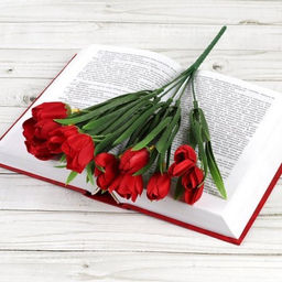 Цена за 10 шт. Цветок искусственный Букет тюльпанов 34 см 6 веток / NT596 /уп 600/ - Галеонтрейд фото 5