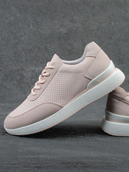03-YH316-2 PINK Кроссовки женские (натуральная кожа)