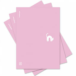 Цена за 3 шт. Тетрадь общая ученическая с пластиковой обложкой на скобе ErichKrause Brave cats, фиолетовый, А4, 48 листов, клетка_MIX-PACK