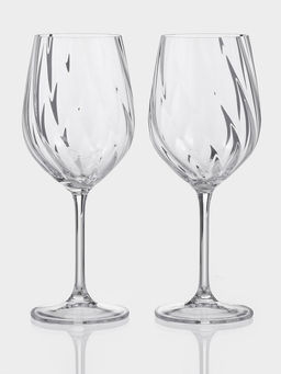 Бокалы для вина CRYSTAL BOHEMIA CREX OPTIC, 480 мл, набор 2 шт., стекло, прозрачные
