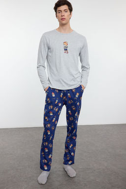 TRENDYOL MAN Grimelanj - Lacivert Ay?c?k Desenli Couple/Cift Orme Pijama Tak?m? TMNAW25PT00044 - Trendyolmilla фото 6