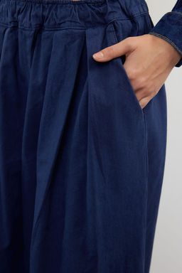 Lacivert Pileli Yuksek Bel Wide Leg Jeans TWOAW25JE00023 - Trendyolmilla фото 4