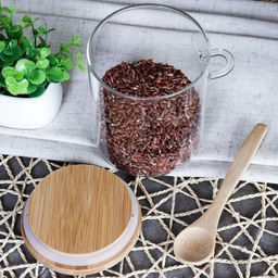 Банка с ложкой бамбуковая крышка 500 мл / LCKW2904 /уп 120/ - ГалеонТрейд фото 5