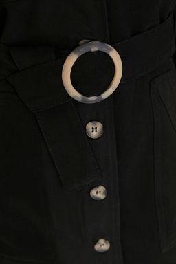 Siyah Baglama Detayl? Dokuma Elbise TWOAW20EL1156