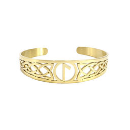 Браслет оберег с руной Лагуз олицетворяет романтичность, магнетизм и очарование Gold 6х1,5см