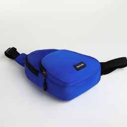 Сумка-слинг на молнии TEXTURA, наружный карман, синяя