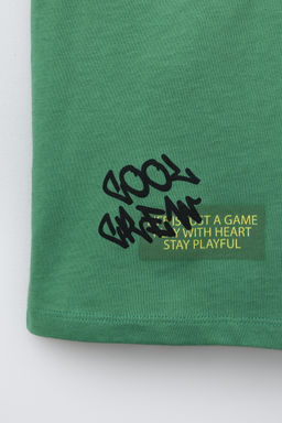 CAMISETA ESTAMPADA GRAFFITI / Verde - Zara фото 4