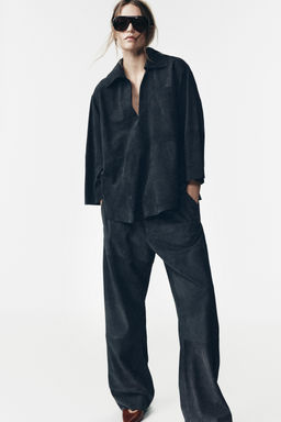 LIMITED EDITION SUEDE LEATHER POCKET SHIRT - Zara фото 2
