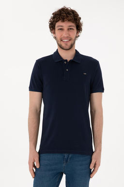 Erkek Slim Fit Polo Yaka Lacivert Basic Ti__rt Sepette S_rpriz _ndirim