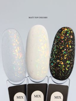Rihard Top Unicorn Mix Matt Топ для гель-лака с хлопьями, матовый, 10 мл