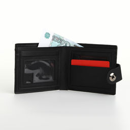 Портмоне мужское на магните, отдел для карт, монет, чёрное