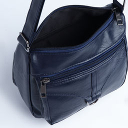 Сумка женская кросс-боди на молнии, 20×8.5×15 см, синяя