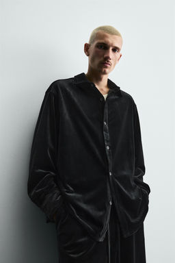 VELVET RELAXED FIT OVERSHIRT - Zara фото 5