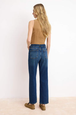 Mavi Yuksek Bel Az Esnek Straight Duz Kesim Jeans TWOSS26JE00159 - Trendyolmilla фото 6