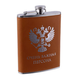 Фляжка Герб, нержавеющая сталь, 240 мл, 8 oz