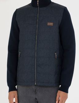 Lacivert Slim Fit Fermuarl_ Triko H_rka