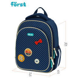 Рюкзак F?rst F-Light "Горошек" (FT-RY-060403) 37*28*16см, 2 отделения, 2 кармана, анатомическая спинка